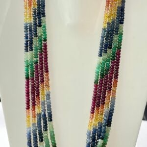 Natural Multi Color beads Necklace Diamond Cutting